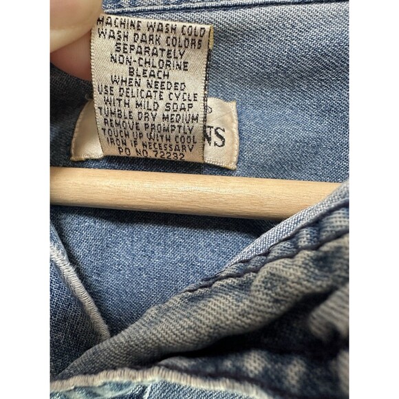 Vtg Men’s Trail Designs Cotton Denim Jean Button Down Shirt Pockets Size Large - Picture 4 of 12